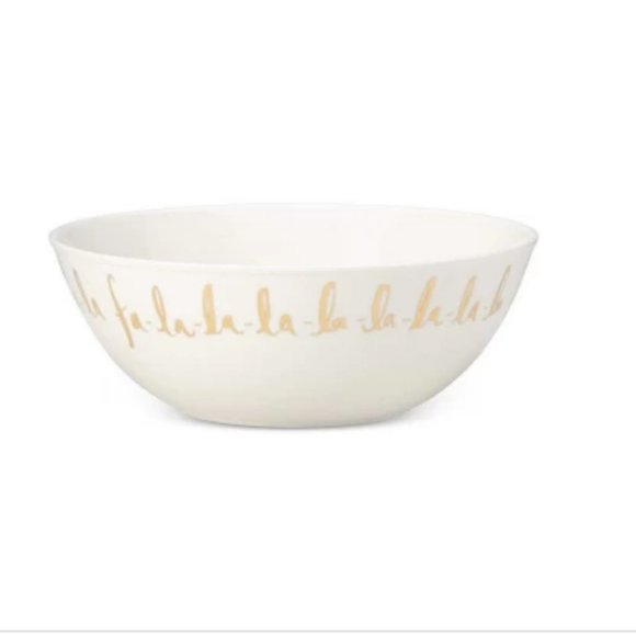 kate spade christmas holiday arbor village 9" round serving bowl fa la la nwt - Picture 3 of 9